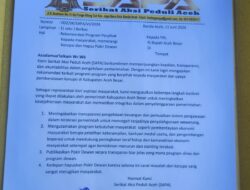 Minta Publikasikan Pokir Dewan, SAPA Serahkan Surat Rekomendasi Kepada Pj Bupati Aceh Besar