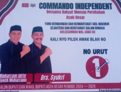 Geger : Beredar Baliho Paslon Independen Bupati Aceh Besar Syech Muharram Dengan Pesan Menohok.