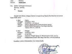 Permohonan Maaf Dinas Syariat Islam Aceh Besar Atas Beredarnya Undangan Takbir dan Shalat Idul Fitri Dari Pemkab. Aceh Besar.