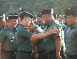 Kasdam Iskandar Muda pimpin Apel kembali cuti dan Halal bihalal Prajurit di Lapangan Blang Padang Banda Aceh.