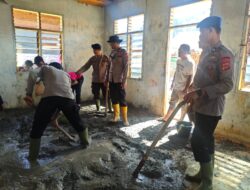 Polri di Aceh Tengah Gotong Royong di Tiga Titik, Percepat Pemulihan Fasilitas Umum Jelang Ramadhan