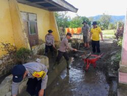 Polsek Kota Takengon Aceh Tengah Gotong Royong Pulihkan Fasilitas Pendidikan di SDN 9