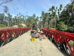 “Capai 98 %, Yonzipur 5/ABW Finishing Pembangunan Jembatan Bailey Desa Kubu Aceh Utara “