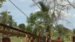 Satgas TNI Lanjutkan Pembangunan Jembatan Gantung Garuda di Aceh Tamiang, Perkuat Akses Penghubung Antar Desa